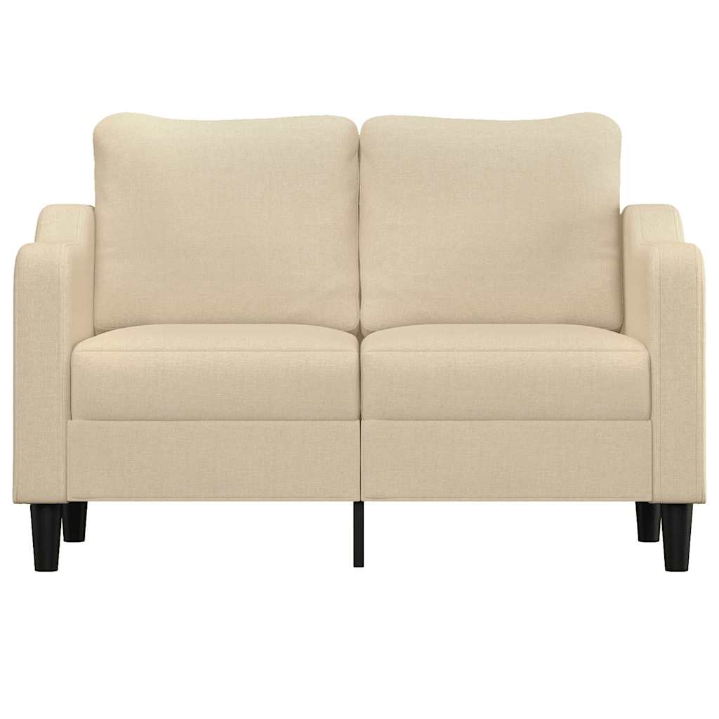 vidaXL 2-osobowa sofa, kremowa, 120 cm, tapicerowana tkaniną