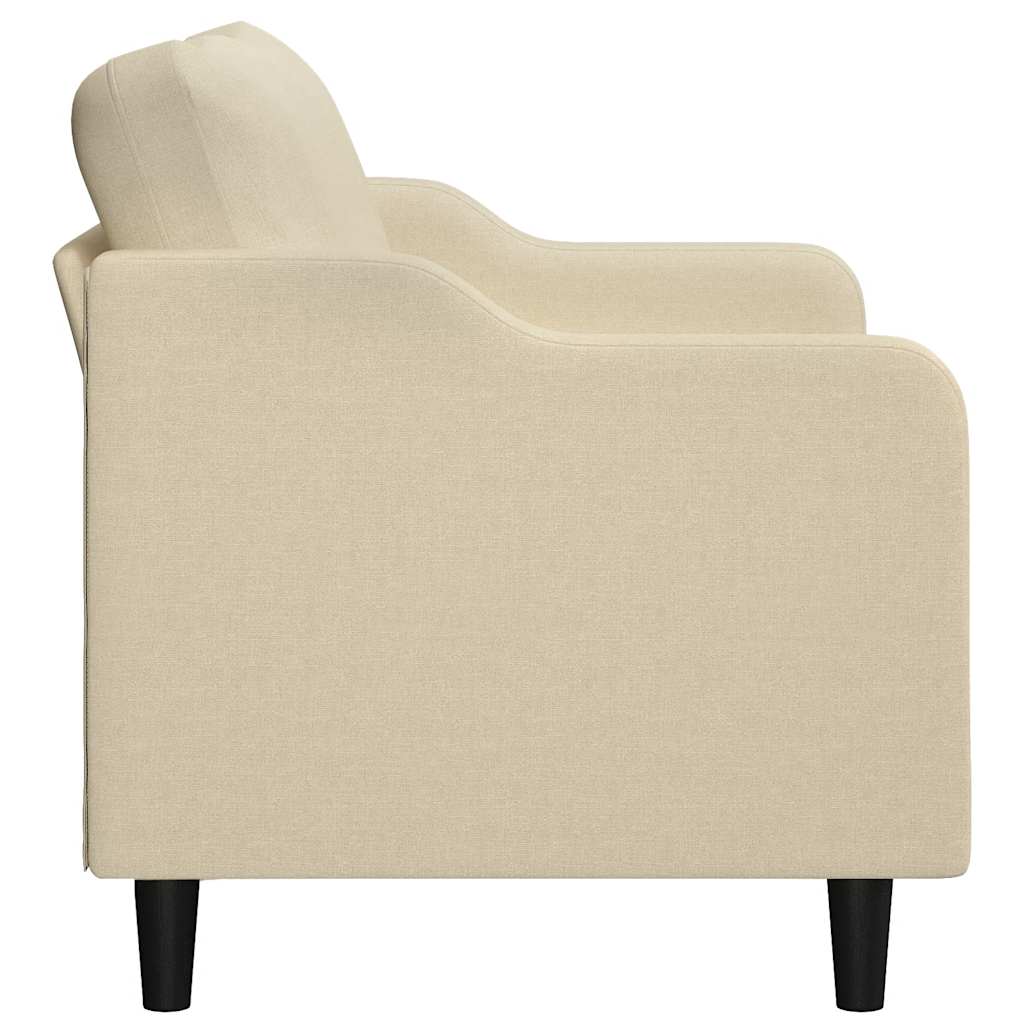 vidaXL 2-osobowa sofa, kremowa, 120 cm, tapicerowana tkaniną