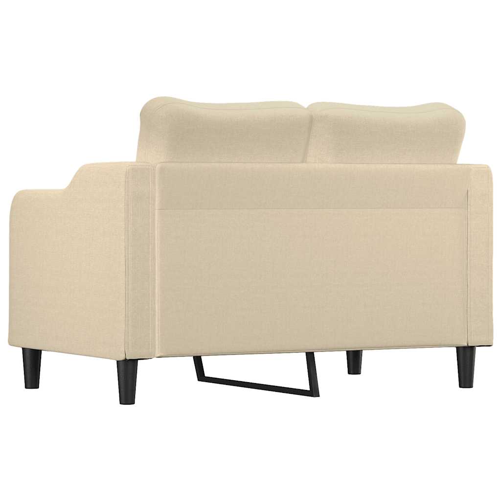 vidaXL 2-osobowa sofa, kremowa, 120 cm, tapicerowana tkaniną
