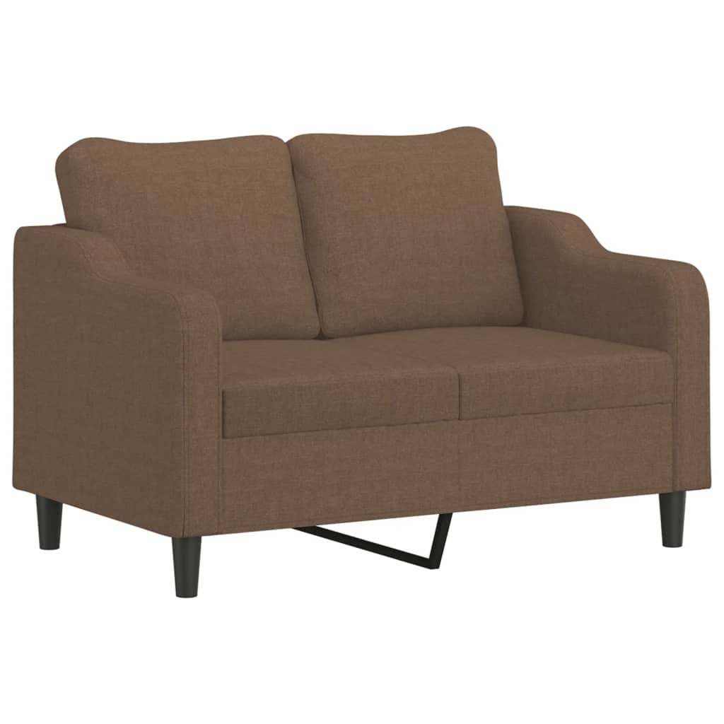 vidaXL Sofa 2-osobowa, brązowa, 120 cm, tapicerowana tkaniną