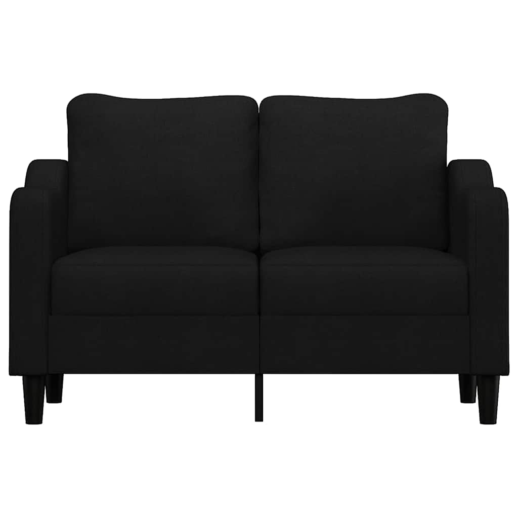 vidaXL Sofa 2-osobowa, czarna, 120 cm, tapicerowana tkaniną