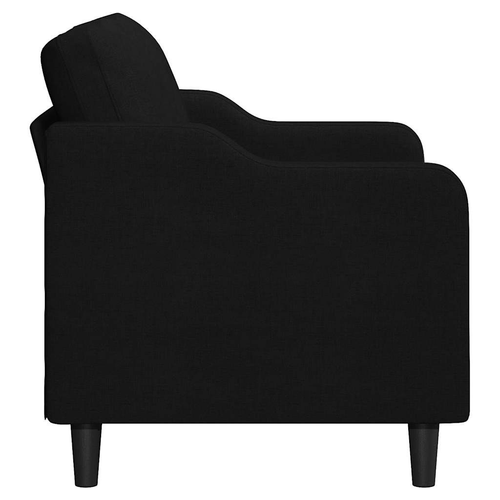 vidaXL Sofa 2-osobowa, czarna, 120 cm, tapicerowana tkaniną