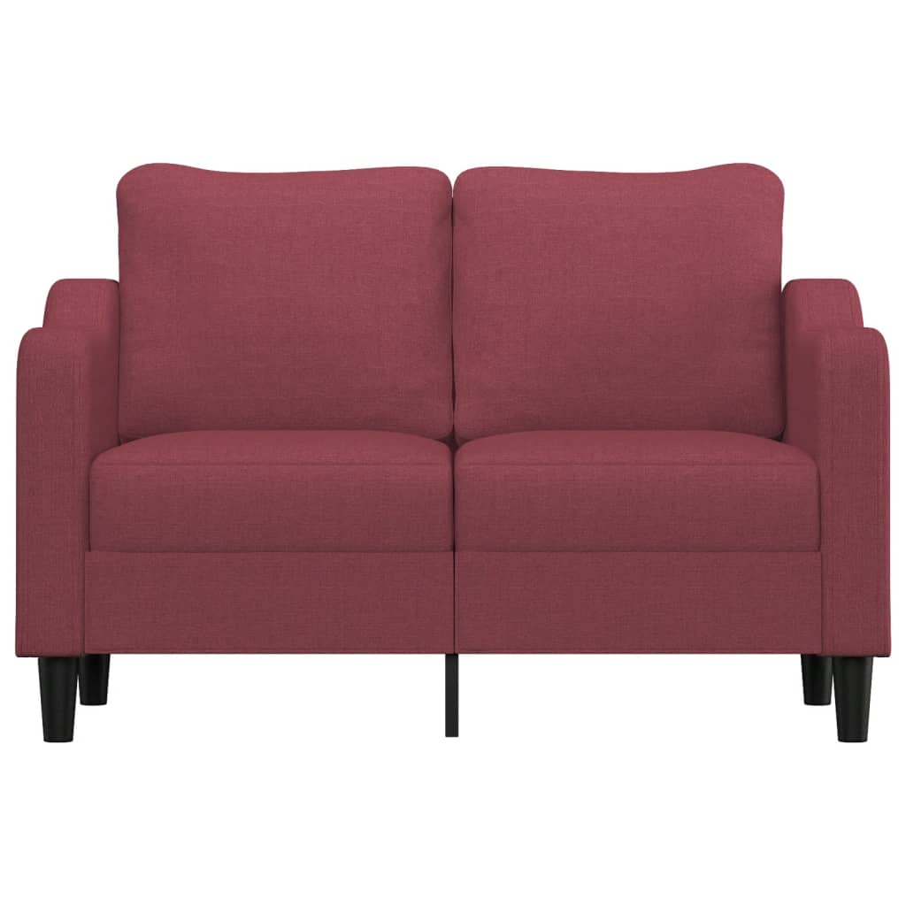 vidaXL Sofa 2-osobowa, winna czerwień, 120 cm, tapicerowana tkaniną