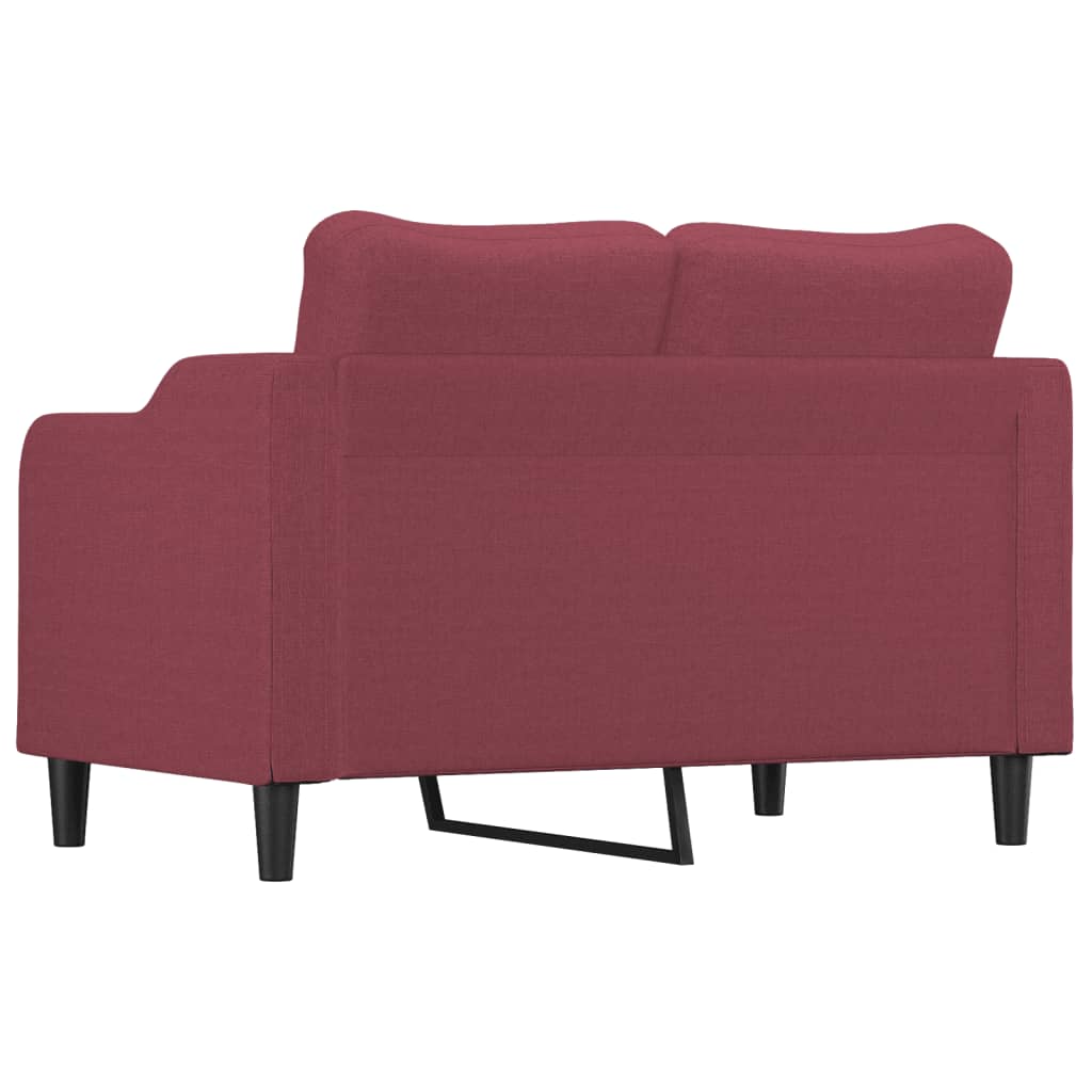 vidaXL Sofa 2-osobowa, winna czerwień, 120 cm, tapicerowana tkaniną