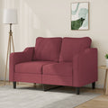 vidaXL Sofa 2-osobowa, winna czerwień, 120 cm, tapicerowana tkaniną