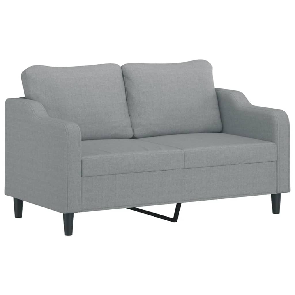 vidaXL Sofa 2-osobowa, jasnoszara, 140 cm, tapicerowana tkaniną