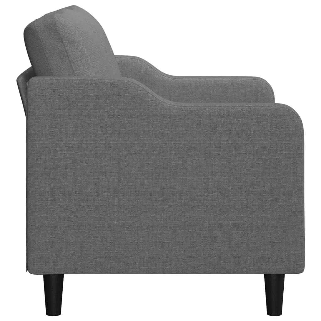 vidaXL Sofa 2-osobowa, ciemnoszara, 140 cm, tapicerowana tkaniną