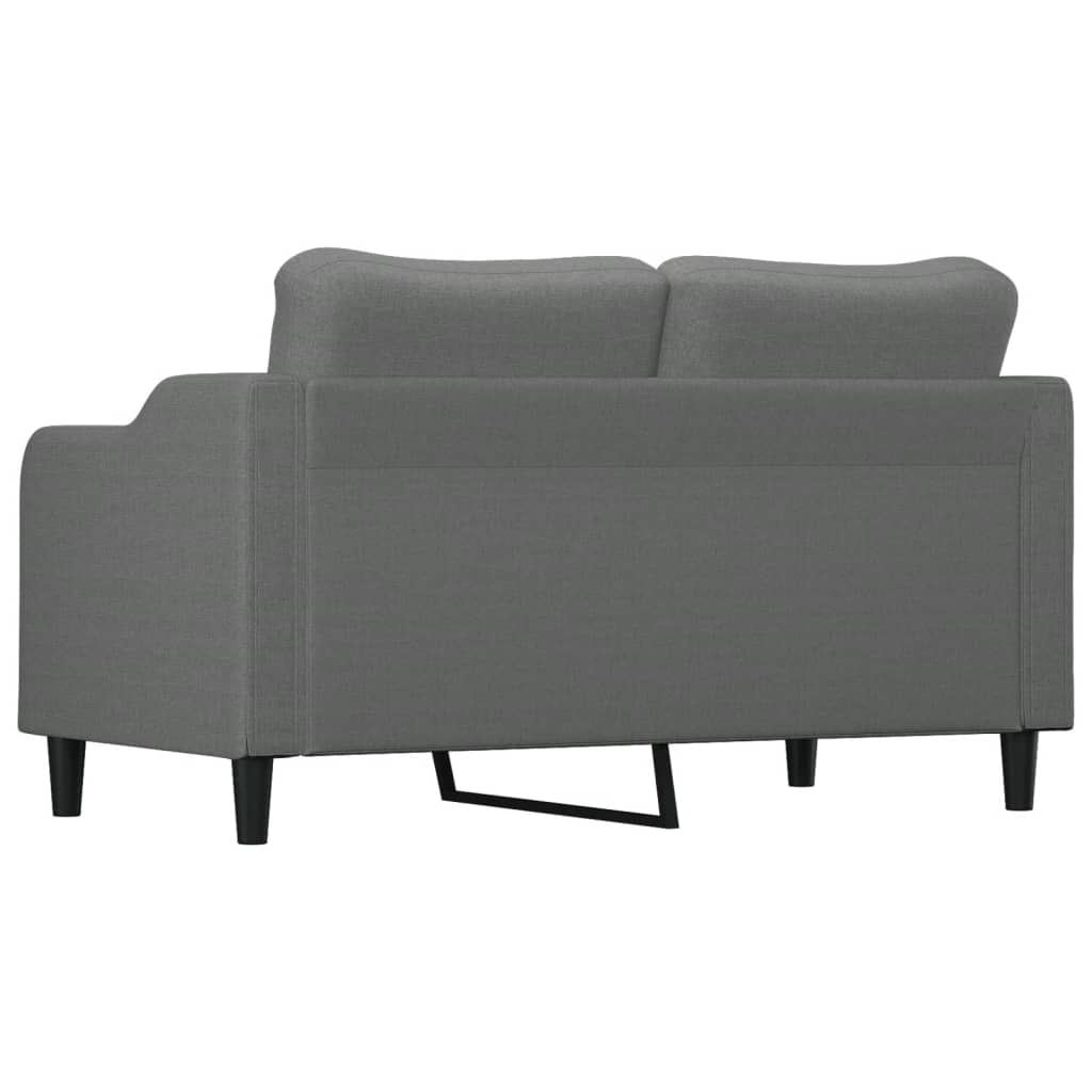 vidaXL Sofa 2-osobowa, ciemnoszara, 140 cm, tapicerowana tkaniną