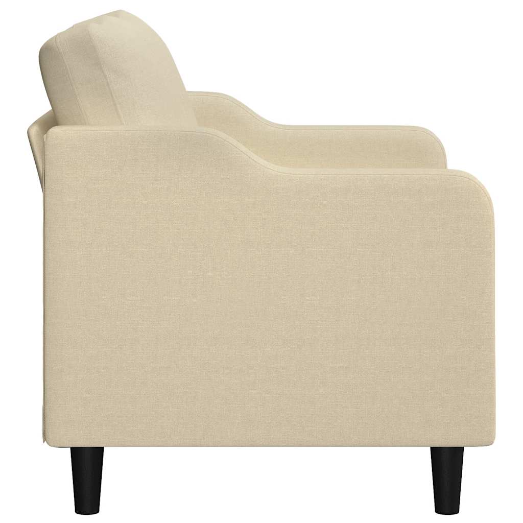 vidaXL 2-osobowa sofa, kremowa, 140 cm, tapicerowana tkaniną