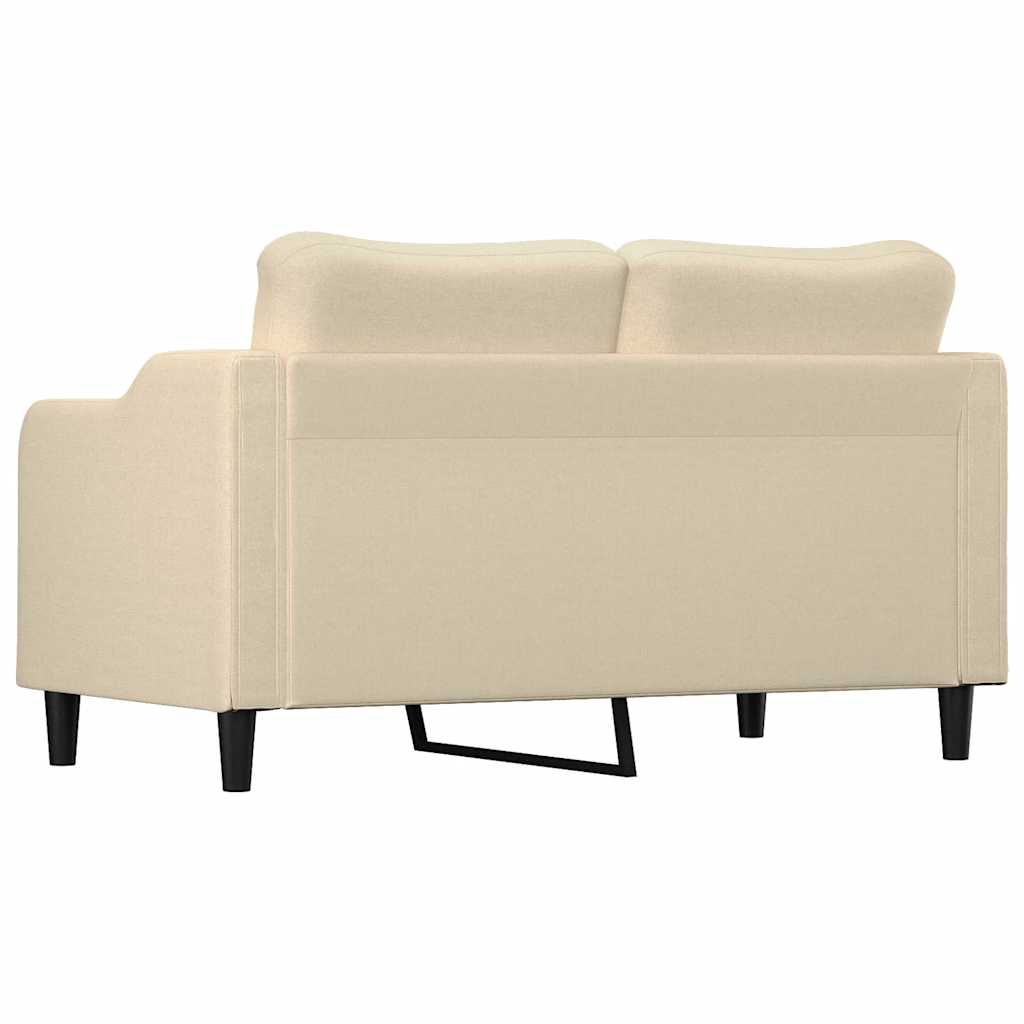vidaXL 2-osobowa sofa, kremowa, 140 cm, tapicerowana tkaniną