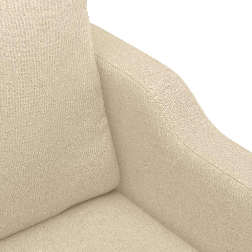 vidaXL 2-osobowa sofa, kremowa, 140 cm, tapicerowana tkaniną