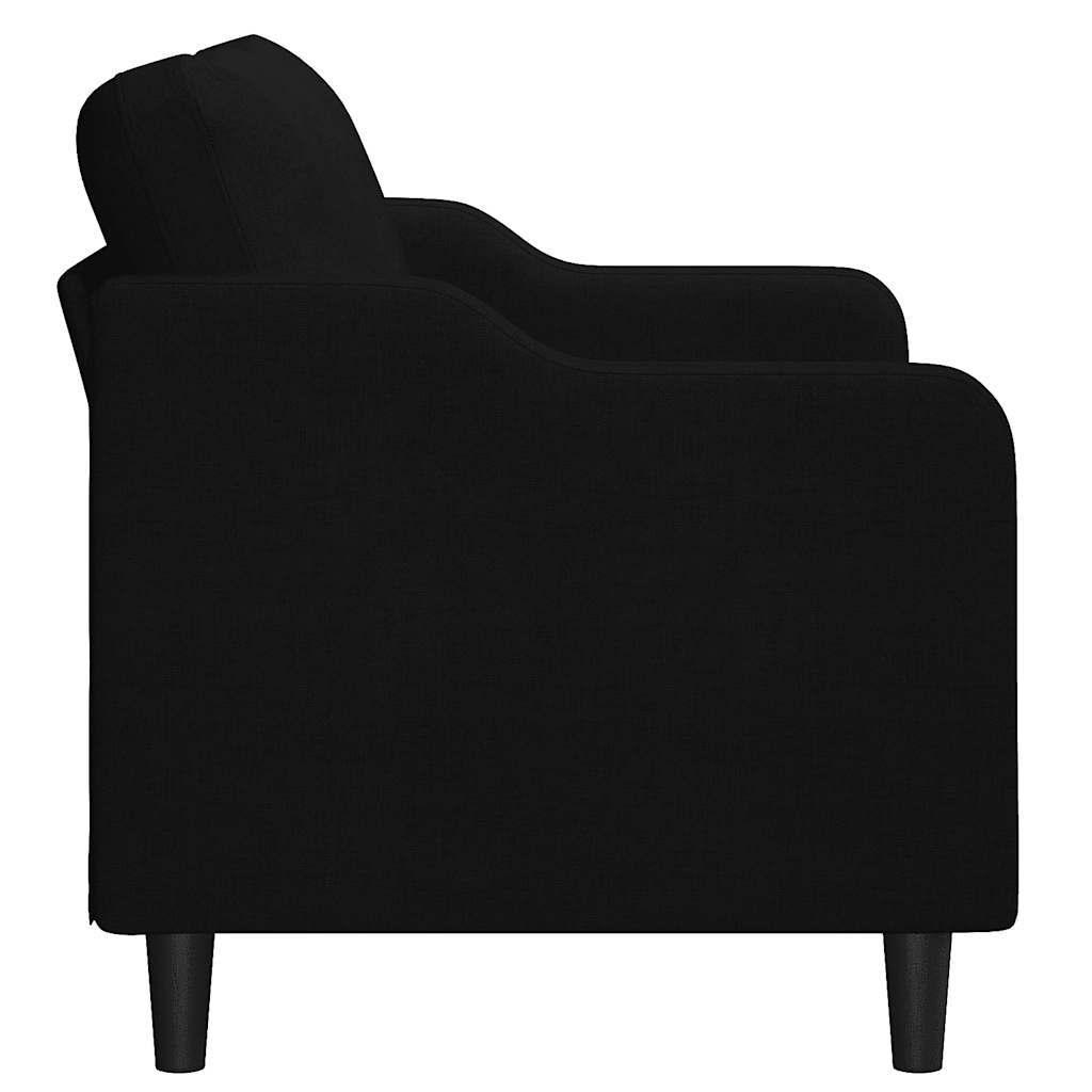 vidaXL Sofa 2-osobowa, czarna, 140 cm, tapicerowana tkaniną
