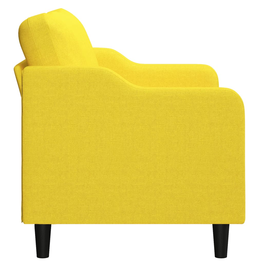 vidaXL Sofa 2-osobowa, jasnożółta, 140 cm, tapicerowana tkaniną