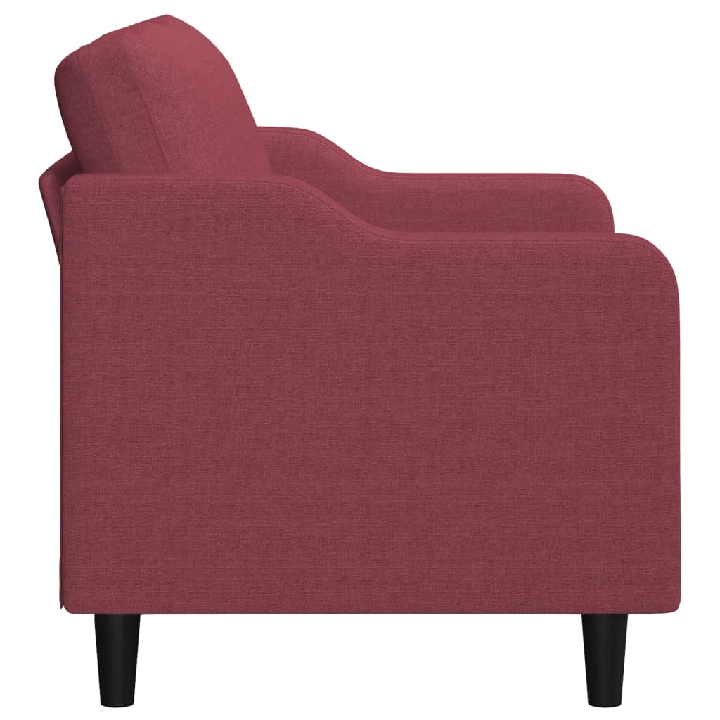 vidaXL Sofa 2-osobowa, winna czerwień, 140 cm, tapicerowana tkaniną