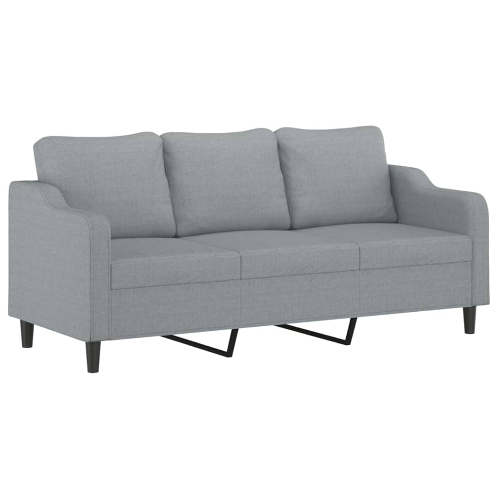 vidaXL Sofa 3-osobowa, jasnoszara, 180 cm, tapicerowana tkaniną