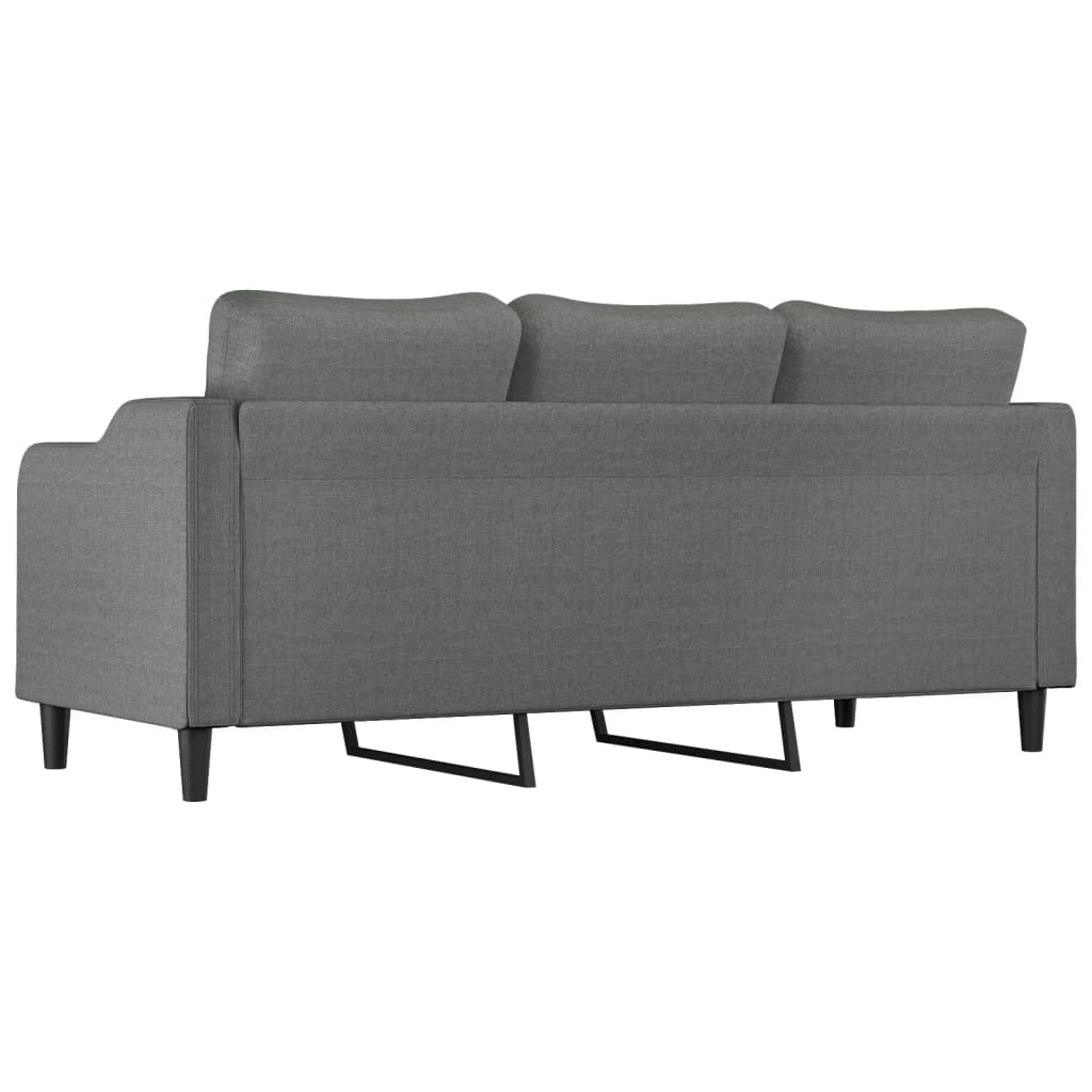 vidaXL Sofa 3-osobowa, ciemnoszara, 180 cm, tapicerowana tkaniną