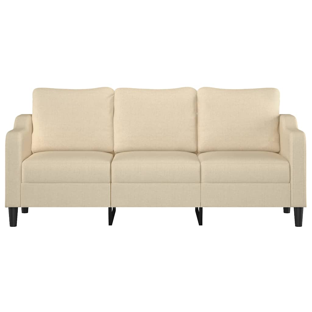 vidaXL 3-osobowa sofa, kremowa, 180 cm, tapicerowana tkaniną