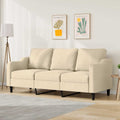 vidaXL 3-osobowa sofa, kremowa, 180 cm, tapicerowana tkaniną