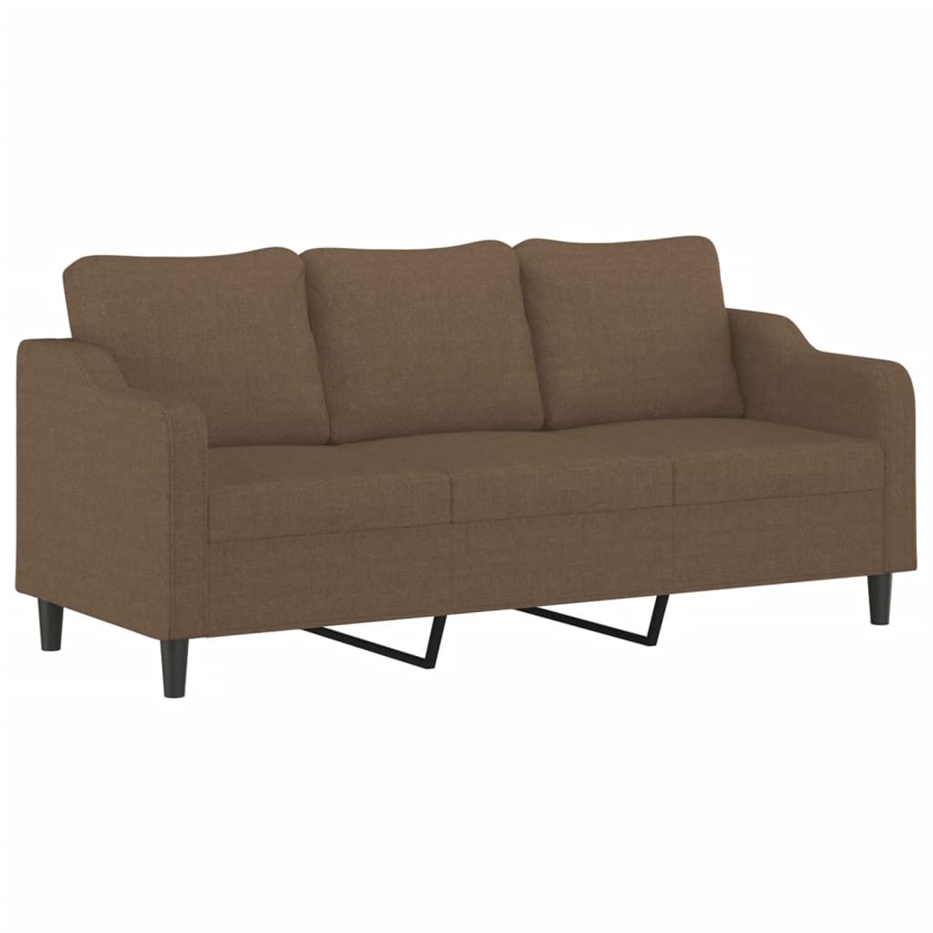 vidaXL Sofa 3-osobowa, brązowa, 180 cm, tapicerowana tkaniną
