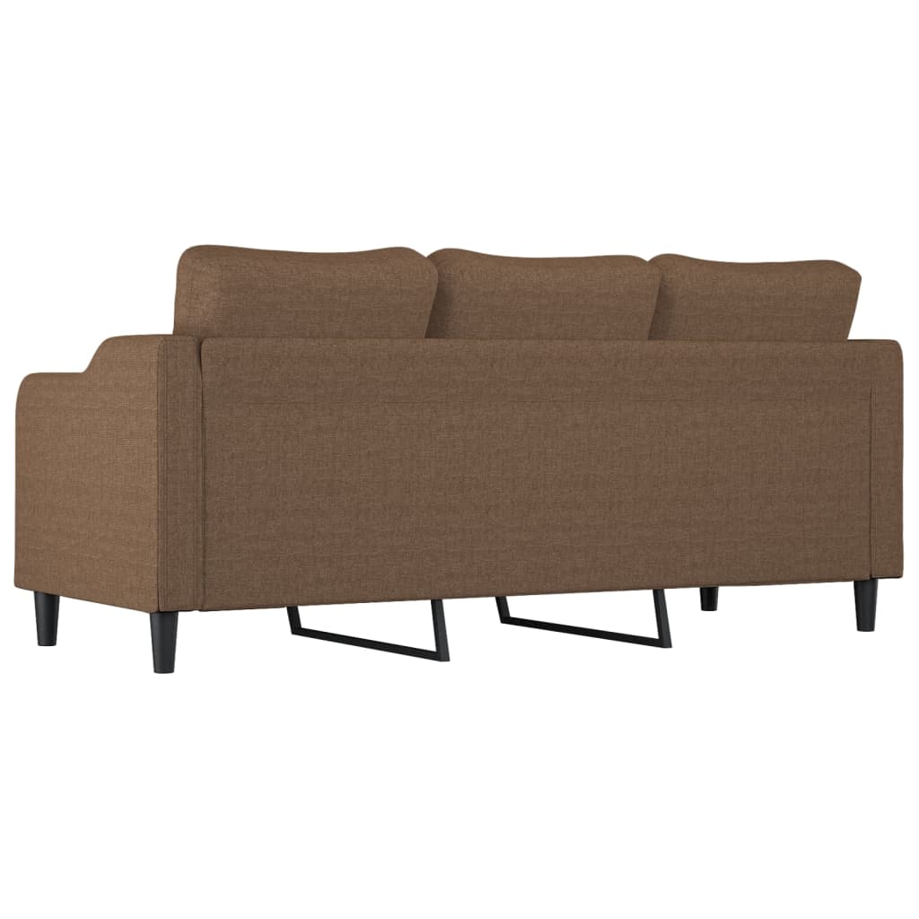 vidaXL Sofa 3-osobowa, brązowa, 180 cm, tapicerowana tkaniną