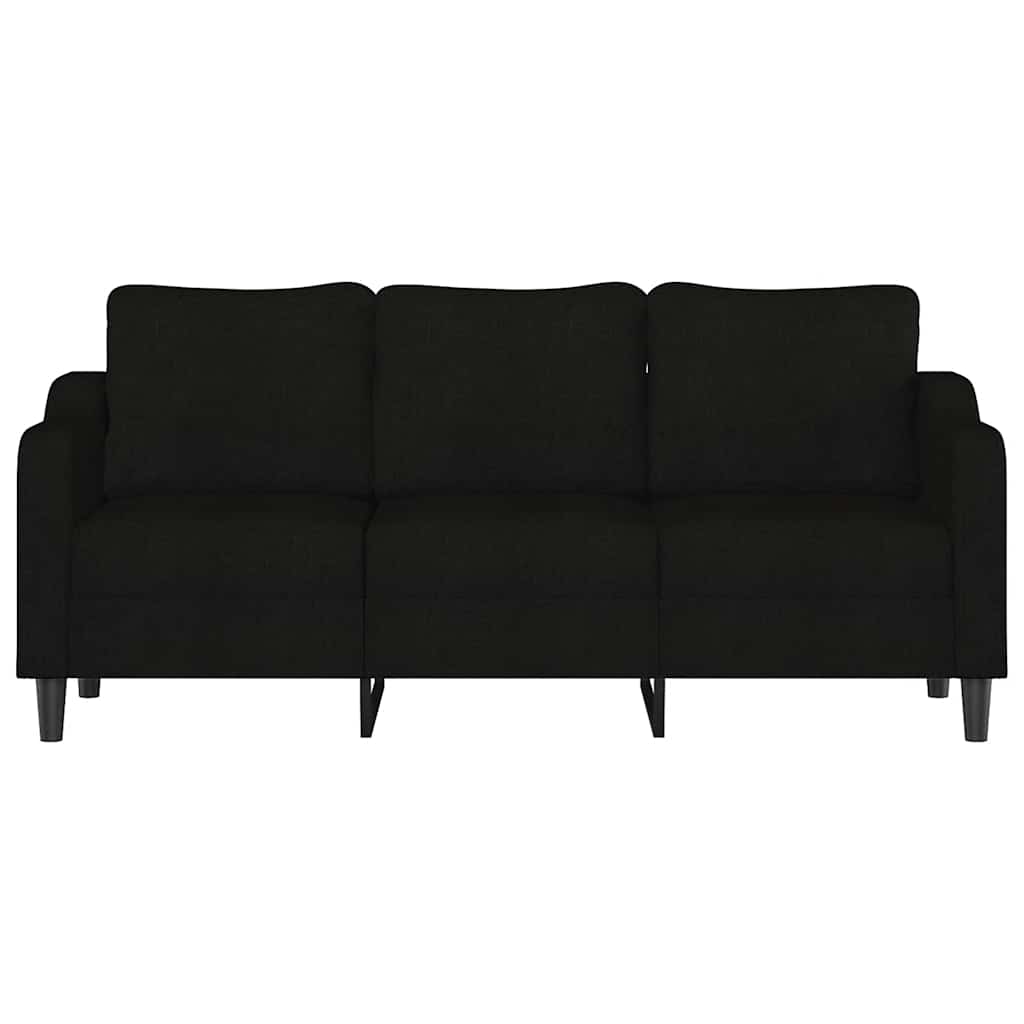 vidaXL Sofa 3-osobowa, czarna, 180 cm, tapicerowana tkaniną