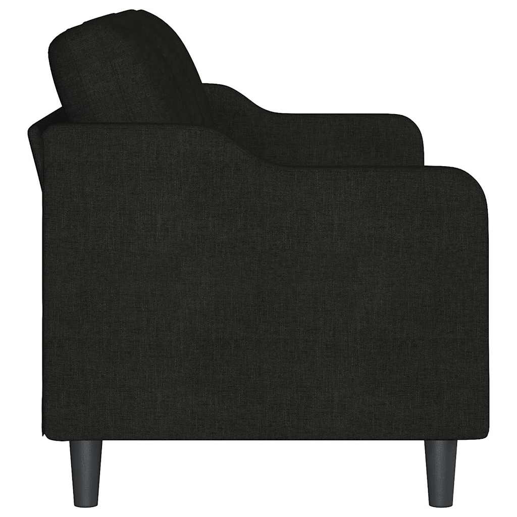 vidaXL Sofa 3-osobowa, czarna, 180 cm, tapicerowana tkaniną