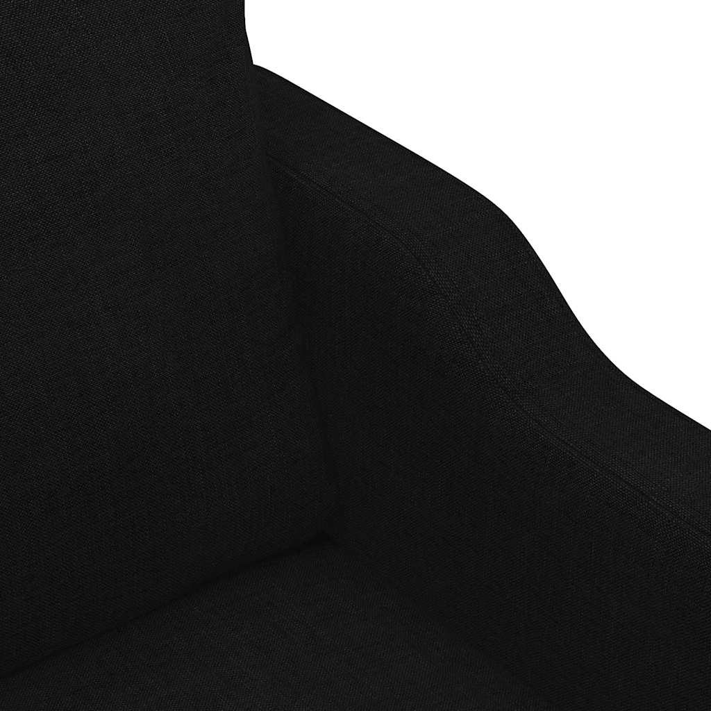 vidaXL Sofa 3-osobowa, czarna, 180 cm, tapicerowana tkaniną