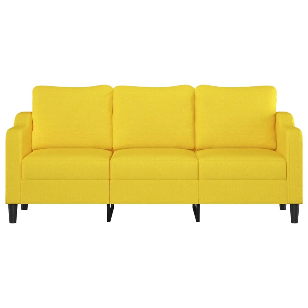 vidaXL Sofa 3-osobowa, jasnożółta, 180 cm, tapicerowana tkaniną