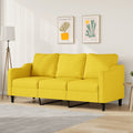vidaXL Sofa 3-osobowa, jasnożółta, 180 cm, tapicerowana tkaniną