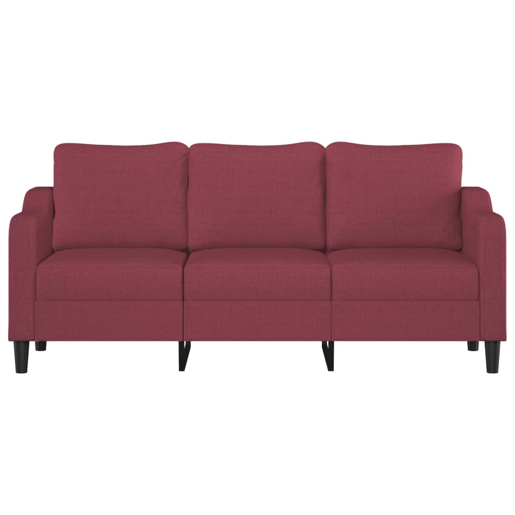 vidaXL Sofa 3-osobowa, winna czerwień, 180 cm,tapicerowana tkaniną