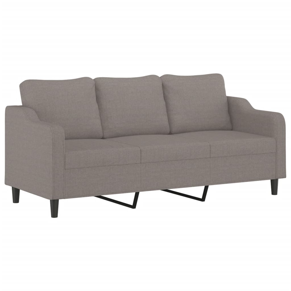 vidaXL Sofa 3-osobowa, kolor taupe, 180 cm, tapicerowana tkaniną