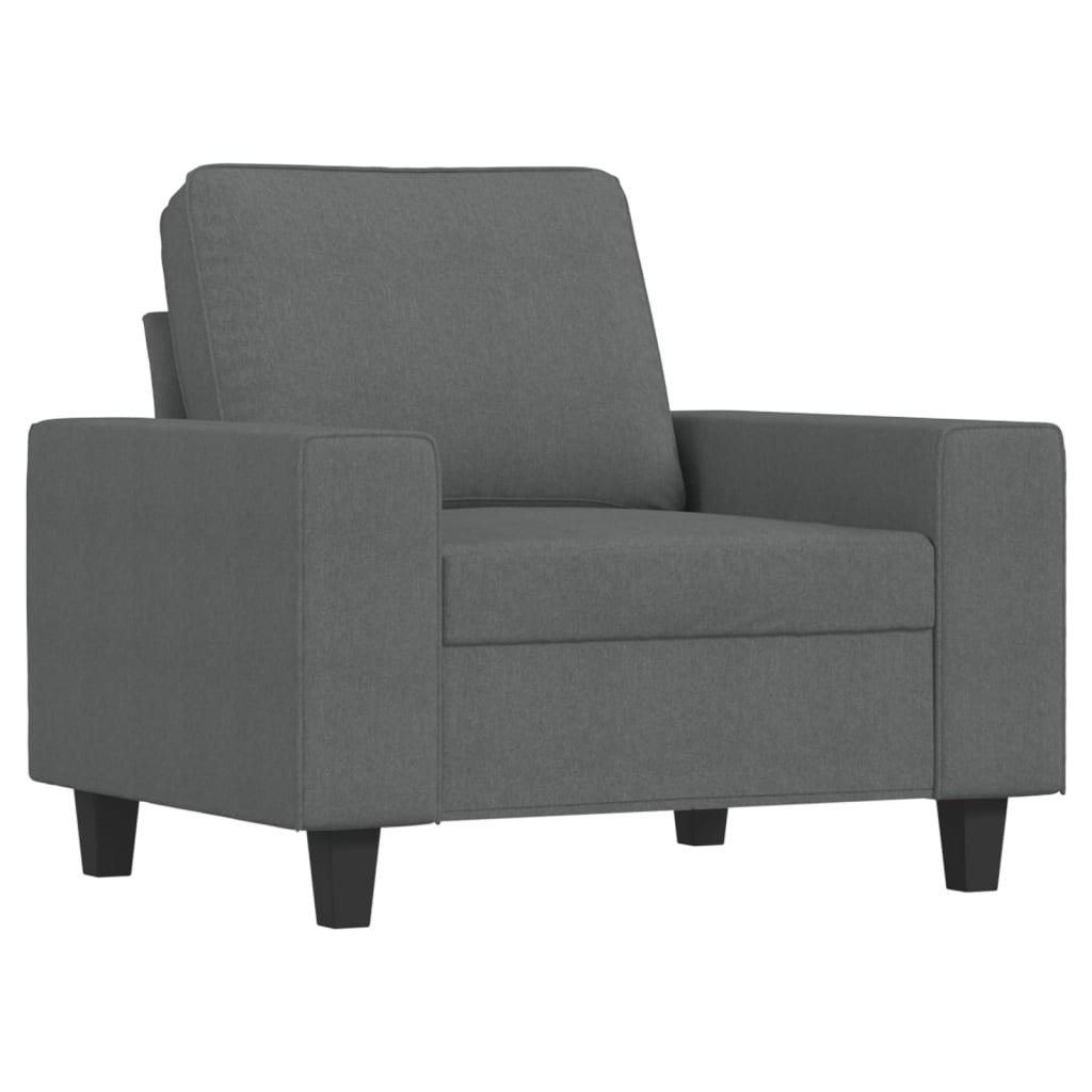 vidaXL Fotel, ciemnoszary, 60 cm, obity tkaniną