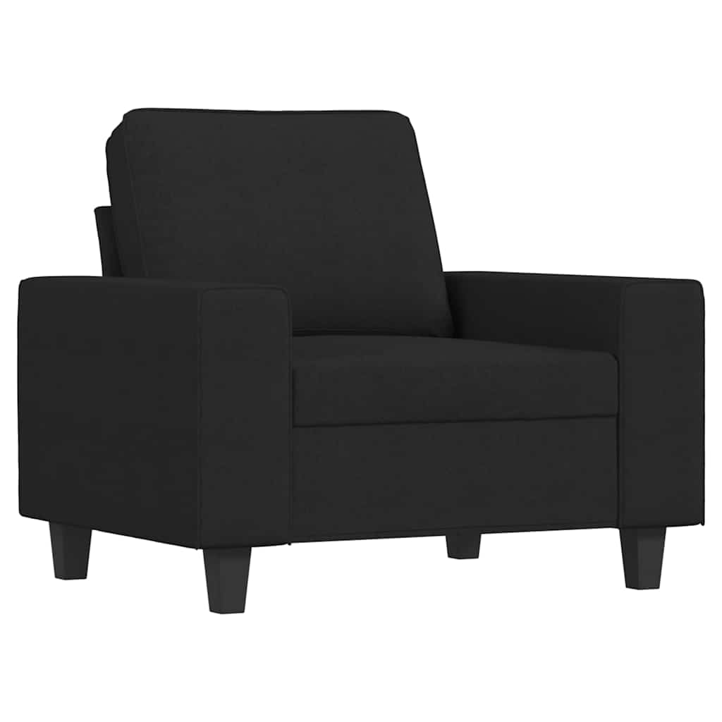 vidaXL Fotel, czarny, 60 cm, obity tkaniną