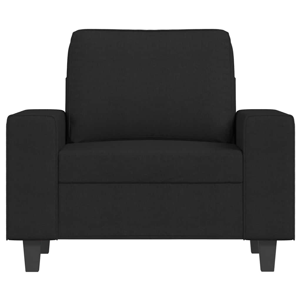 vidaXL Fotel, czarny, 60 cm, obity tkaniną