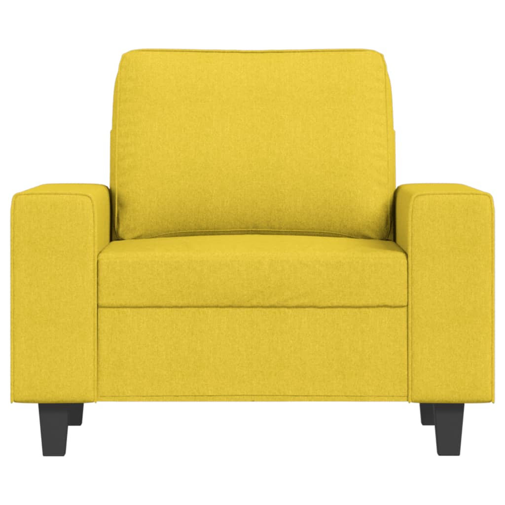 vidaXL Fotel, jasnożółty, 60 cm, obity tkaniną