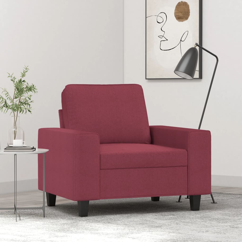 vidaXL Fotel, winna czerwień, 60 cm, obity tkaniną