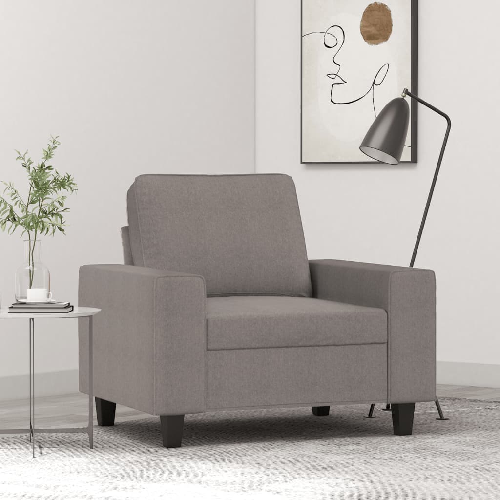 vidaXL Fotel, taupe, 60 cm, obity tkaniną