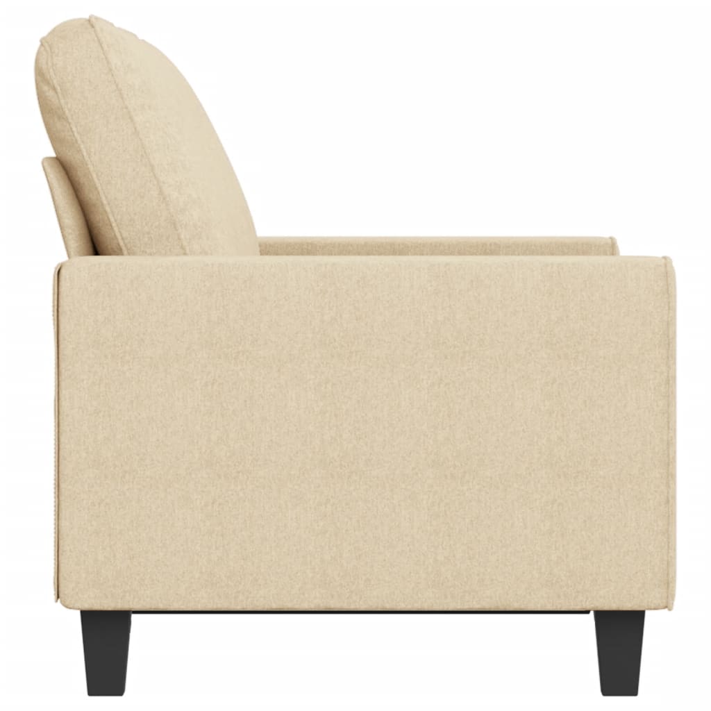 vidaXL 2-osobowa sofa, kremowa, 120 cm, tapicerowana tkaniną