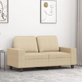 vidaXL 2-osobowa sofa, kremowa, 120 cm, tapicerowana tkaniną