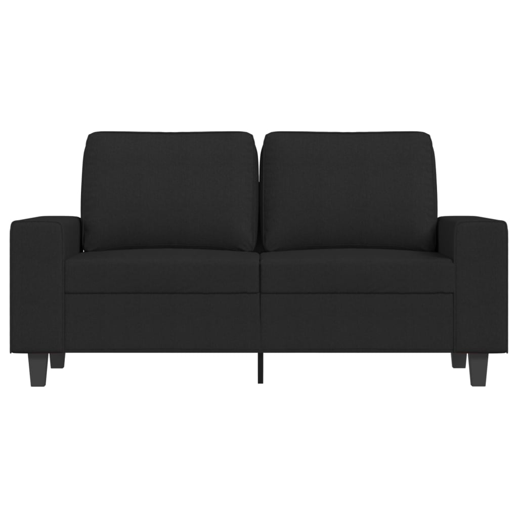vidaXL Sofa 2-osobowa, czarna, 120 cm, tapicerowana tkaniną