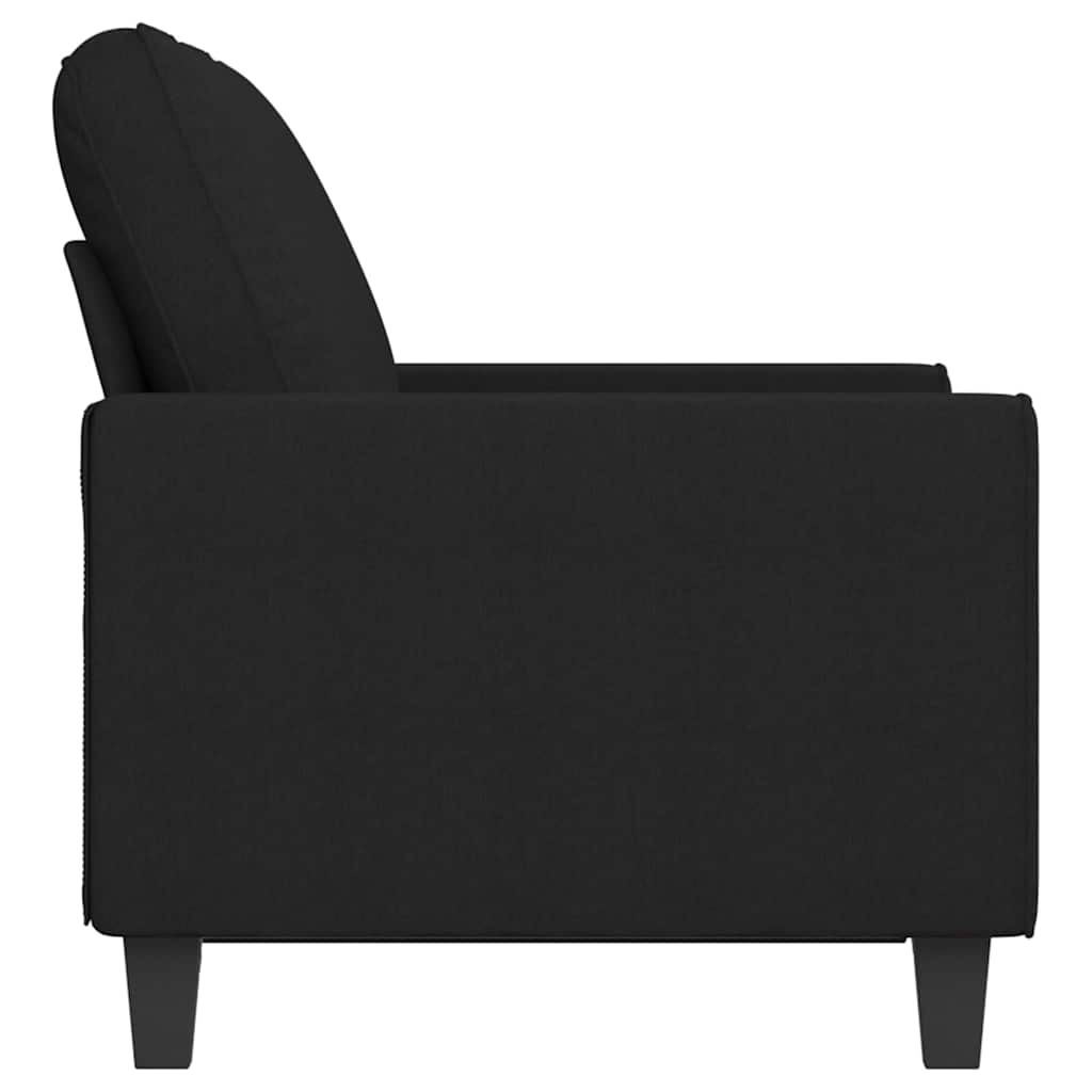 vidaXL Sofa 2-osobowa, czarna, 120 cm, tapicerowana tkaniną