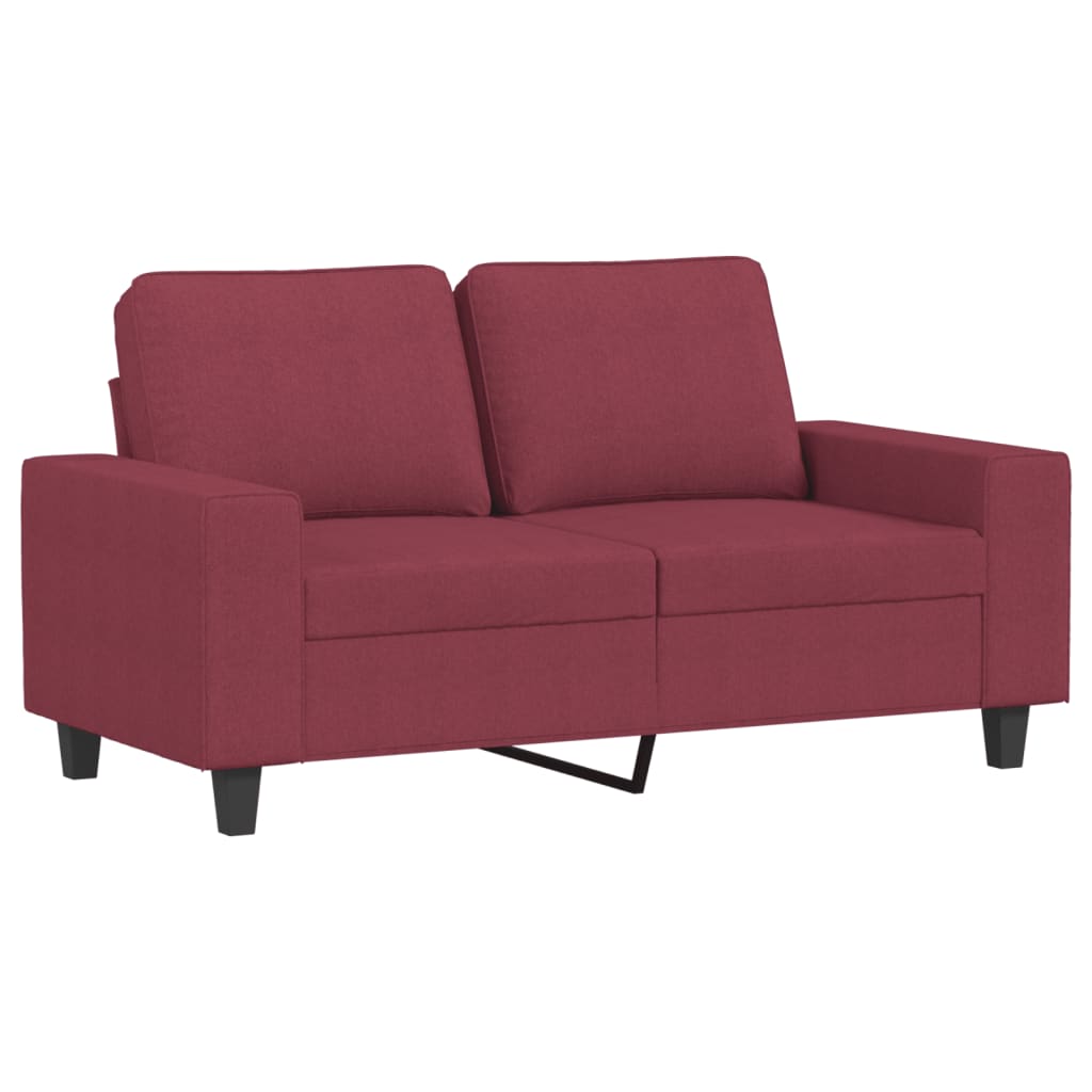 vidaXL Sofa 2-osobowa, winna czerwień, 120 cm, tapicerowana tkaniną