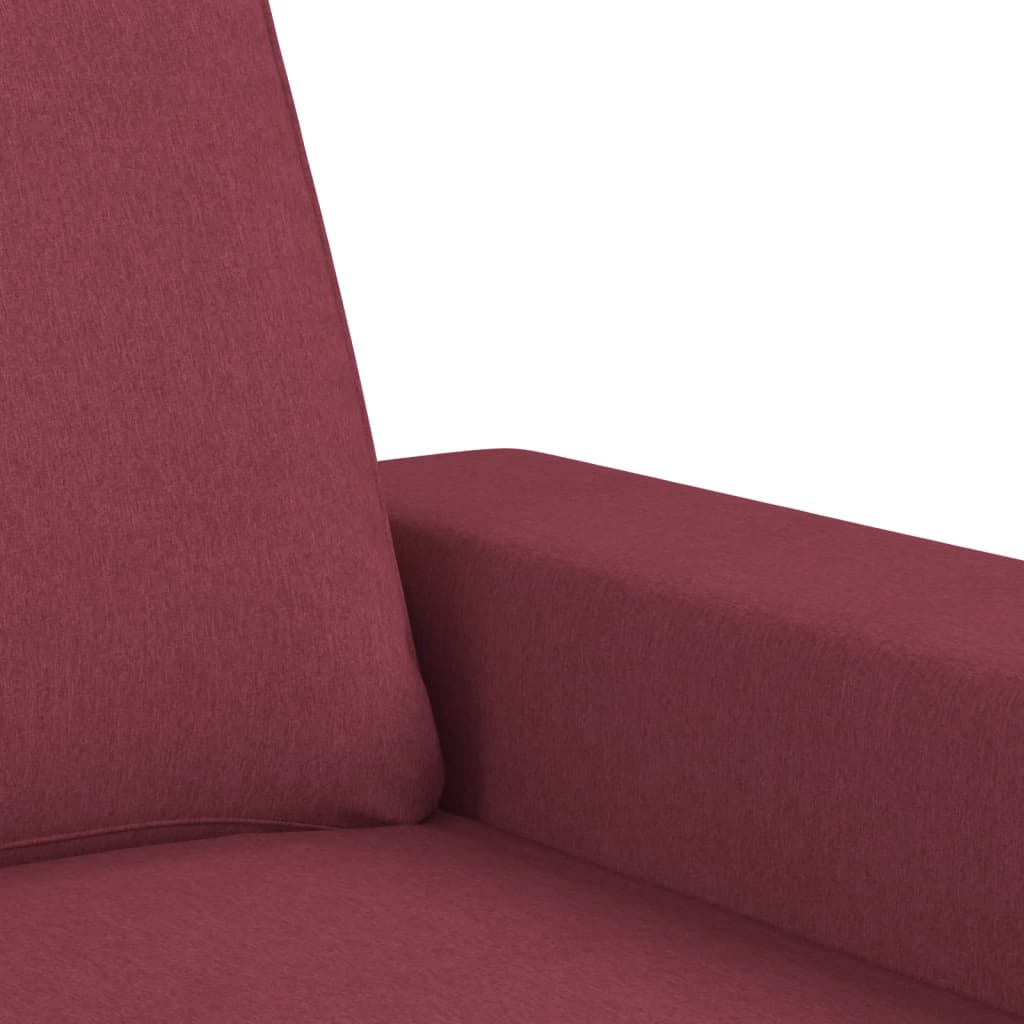 vidaXL Sofa 2-osobowa, winna czerwień, 120 cm, tapicerowana tkaniną