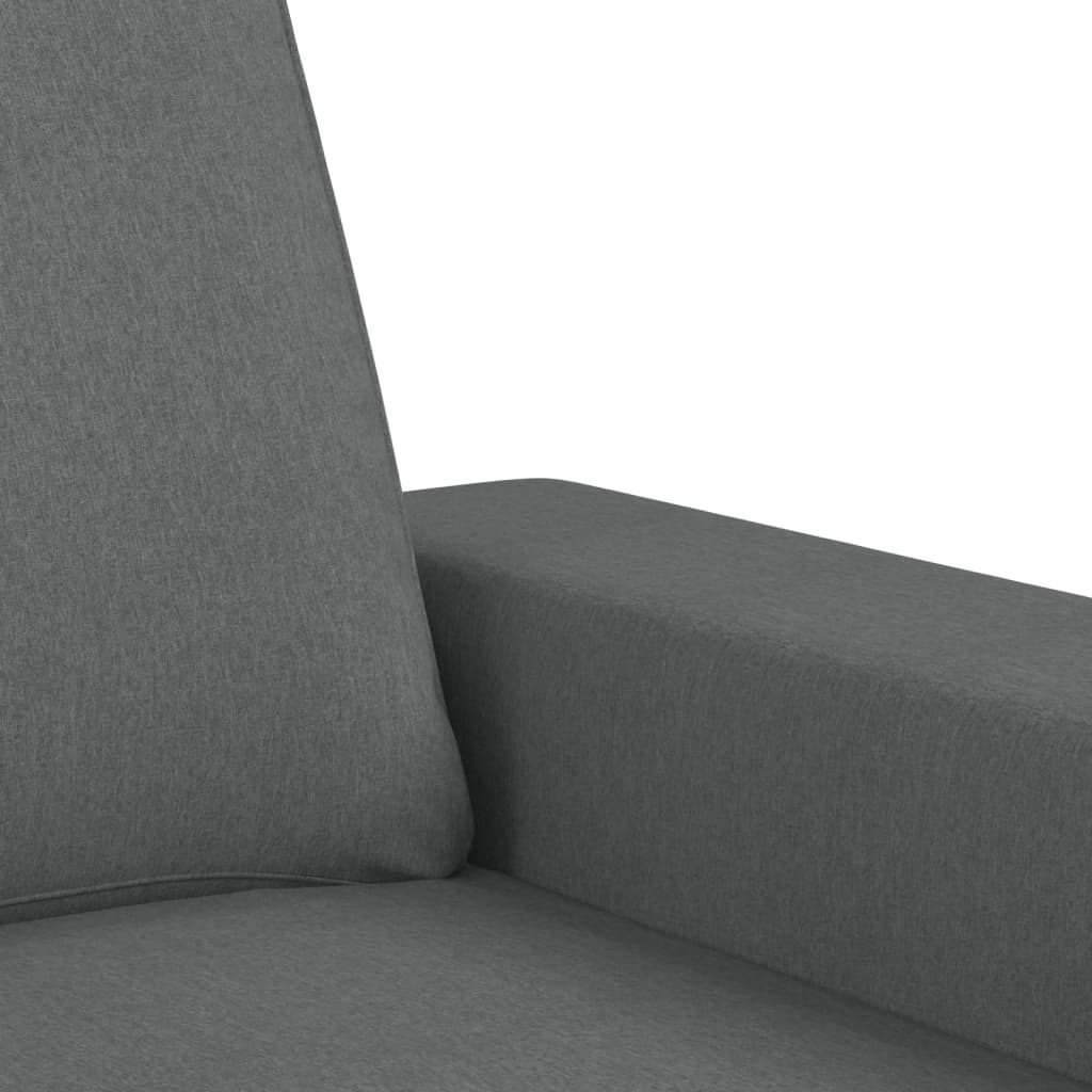 vidaXL Sofa 2-osobowa, ciemnoszara, 140 cm, tapicerowana tkaniną
