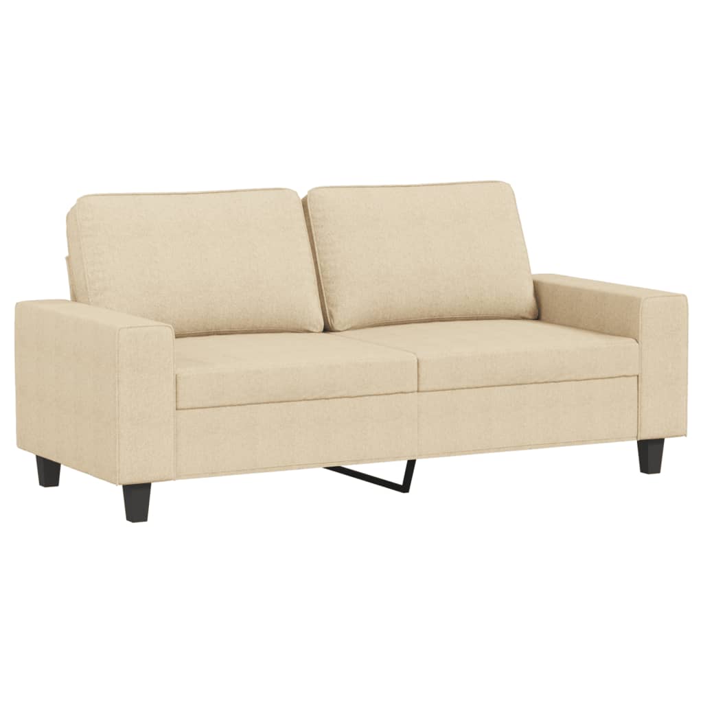 vidaXL 2-osobowa sofa, kremowa, 140 cm, tapicerowana tkaniną
