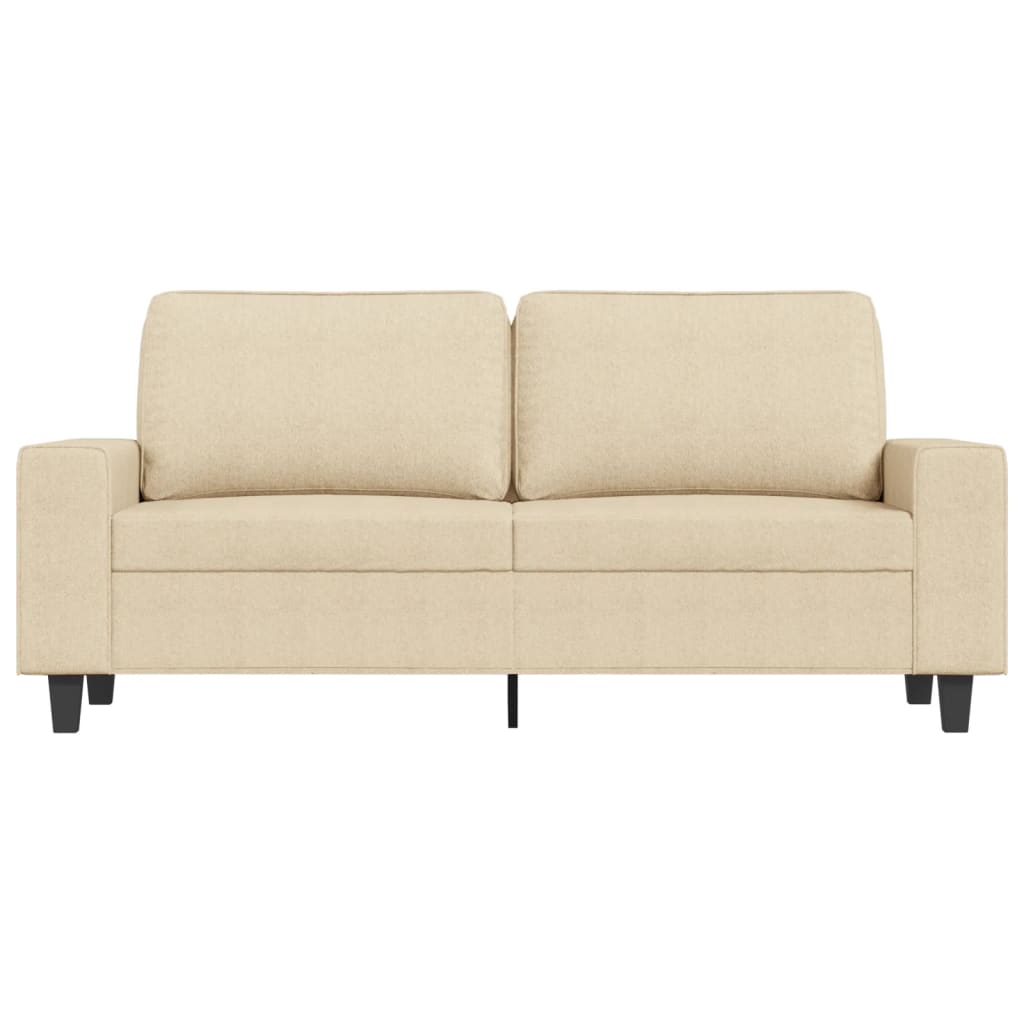 vidaXL 2-osobowa sofa, kremowa, 140 cm, tapicerowana tkaniną
