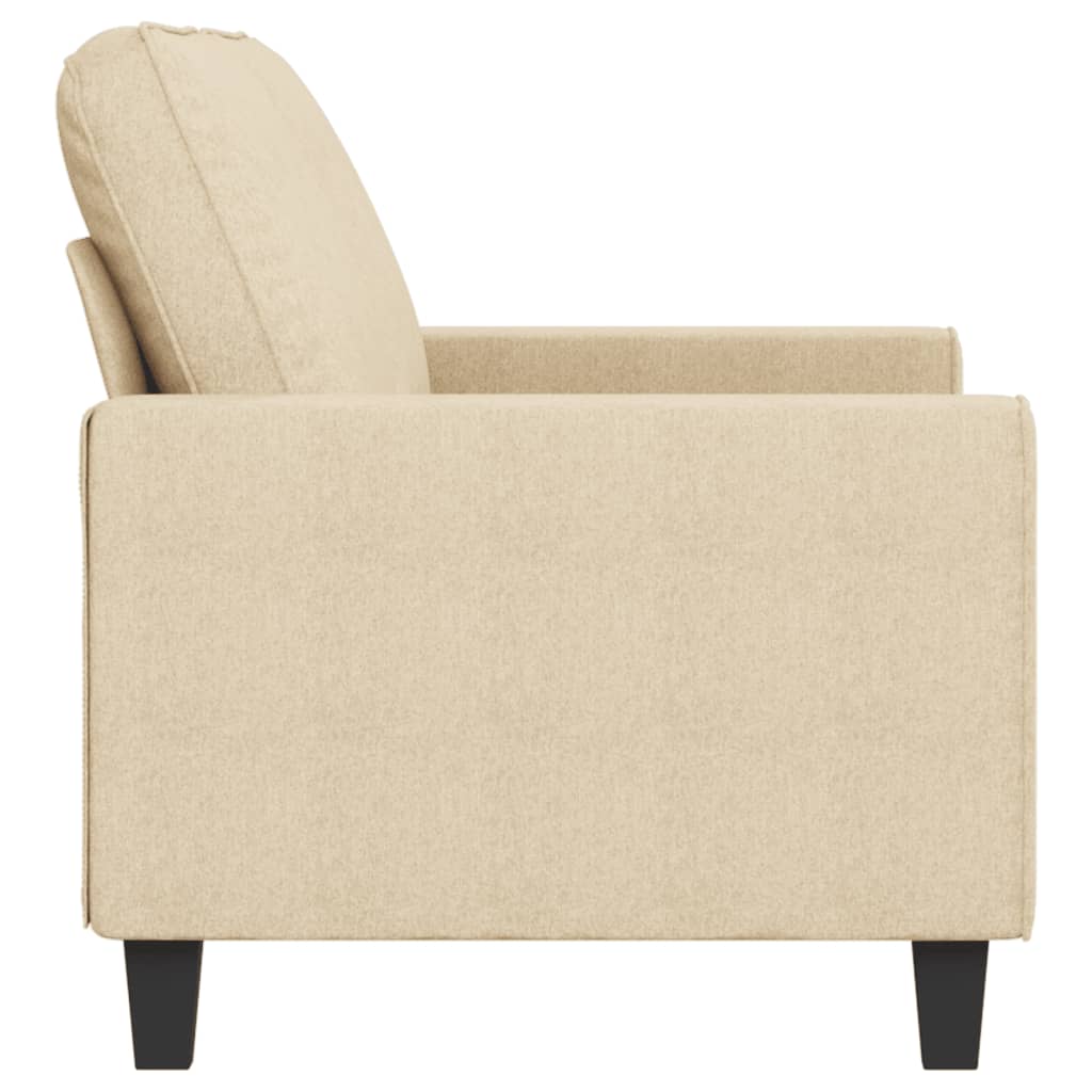 vidaXL 2-osobowa sofa, kremowa, 140 cm, tapicerowana tkaniną