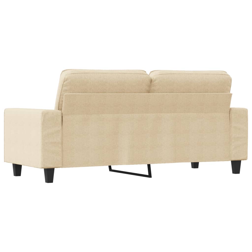 vidaXL 2-osobowa sofa, kremowa, 140 cm, tapicerowana tkaniną