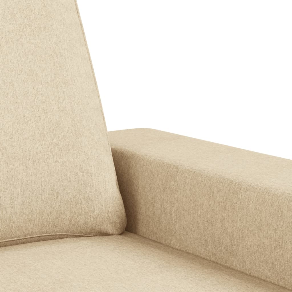 vidaXL 2-osobowa sofa, kremowa, 140 cm, tapicerowana tkaniną