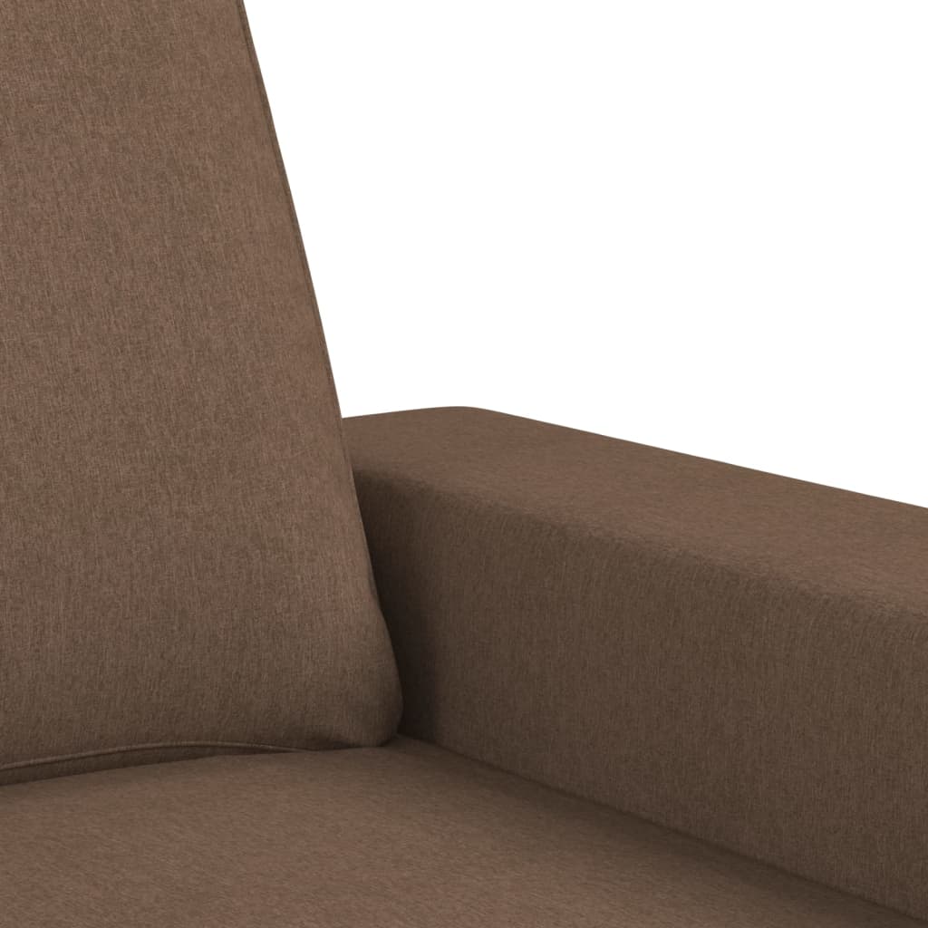 vidaXL Sofa 2-osobowa, brązowa, 140 cm, tapicerowana tkaniną